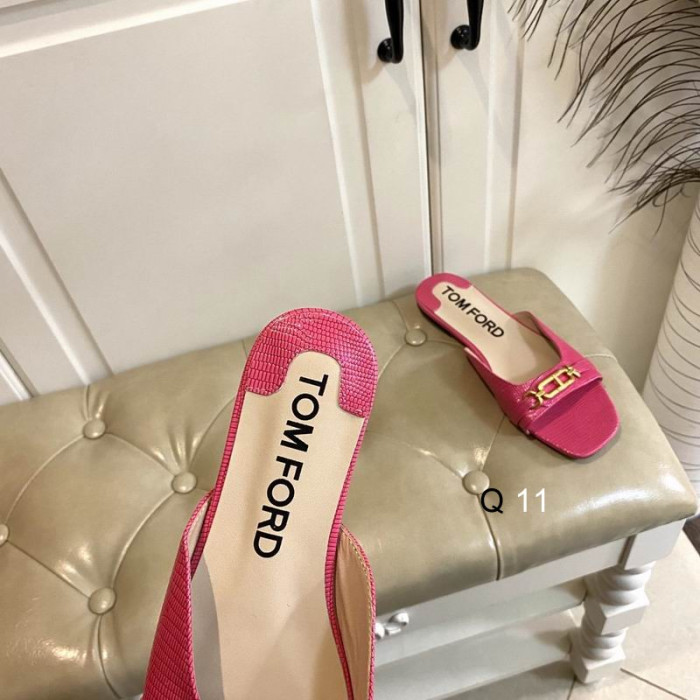 Tom Ford Laghairt Lógó-Plaic Maol Sandal Pink