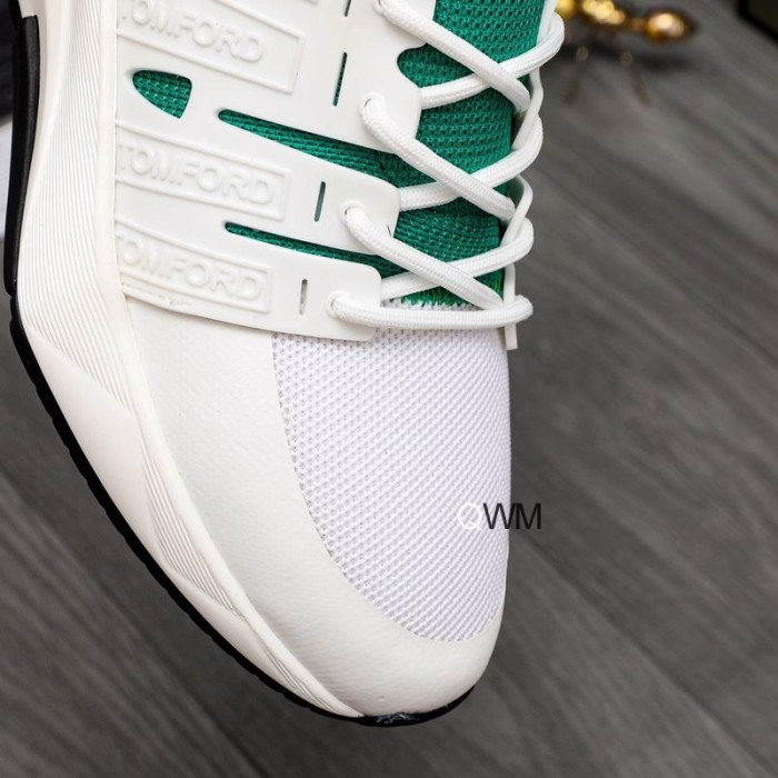 Tom Ford Níolón Mogalra Lása-Suas Íseal-Barr Sneakers Bán/Glas