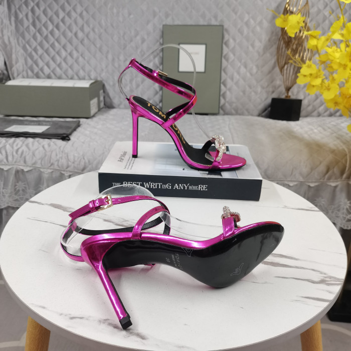 Tom Ford 10.5 cm Leathar Silver Slabhra Sandal Pink