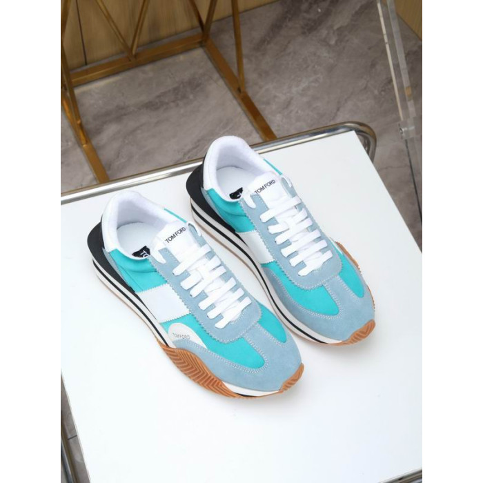 Tom Ford Suede Teicniúil Fabraic James Sneaker I Gorm 035