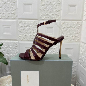 Tom Ford 10.5 cm Stampáilte Crogall Leathar Paradis Cage Sandal I Claret
