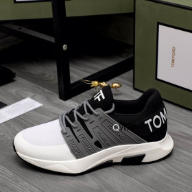 Tom Ford Níolón Mogalra Lása-Suas Íseal-Barr Sneakers Bán/Grey