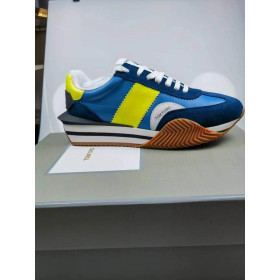 Tom Ford Suede Teicniúil Fabraic James Sneaker I Gorm/Buí 001