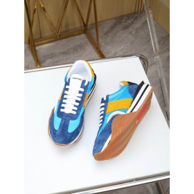 Tom Ford Suede Teicniúil Fabraic James Sneaker I Gorm/Donn 018