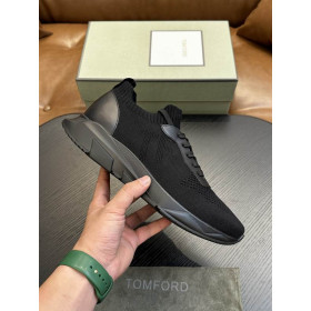 Tom Ford Mogalra Lása-Suas Íseal Sneakers Dubh