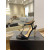 Tom Ford 10.5 cm Nathair-Éifeacht Slabhra Óir Angelina Sandal I Dubh