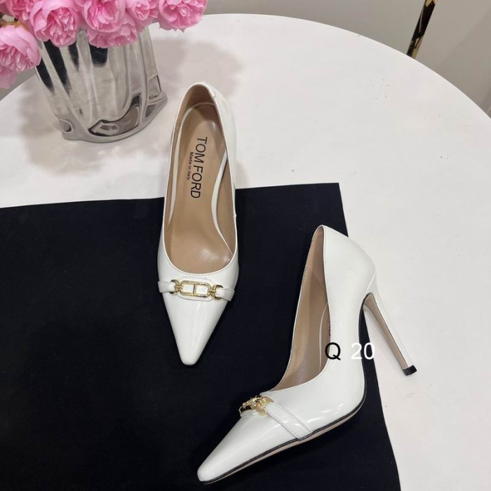Tom Ford 10cm di Brevetto in Pelle Whitney pompe In Bianco