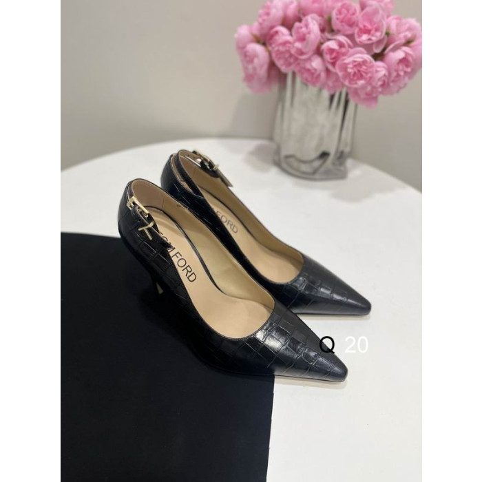 Tom Ford 10cm Timbrato in Pelle di Coccodrillo Angelina Pompa In Nero
