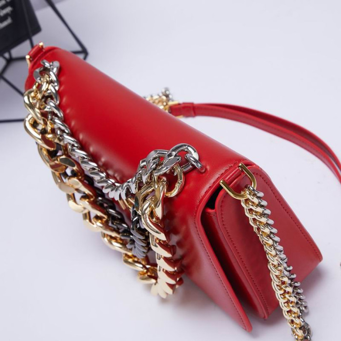 Tom Ford Oro Argento Catena completo di Borsa a Tracolla in pelle Borsa in Pelle Rosso 