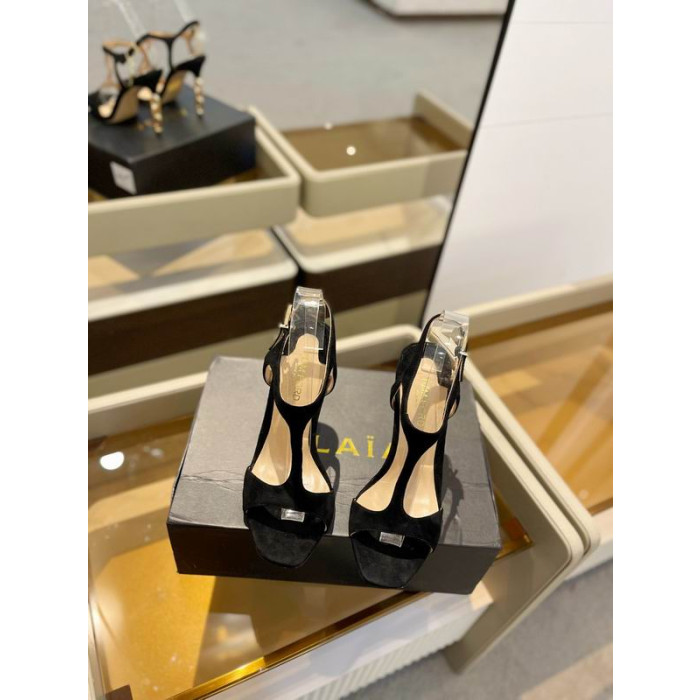 Tom Ford 10.5 cm Velluto Oro Catena Angelina Sandalo In Nero