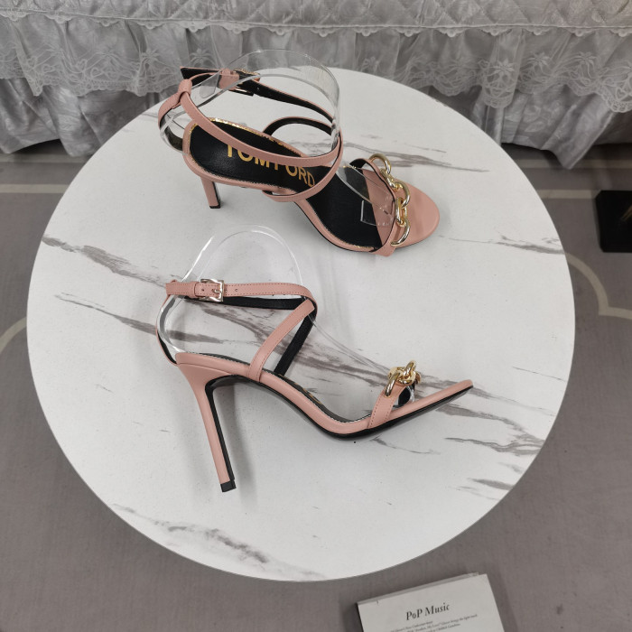 Tom Ford 10.5 cm in Pelle Catena d'Oro Sandalo In Rosa