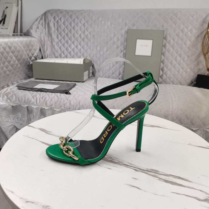 Tom Ford 10.5 cm in Pelle Catena d'Oro Sandalo In Verde