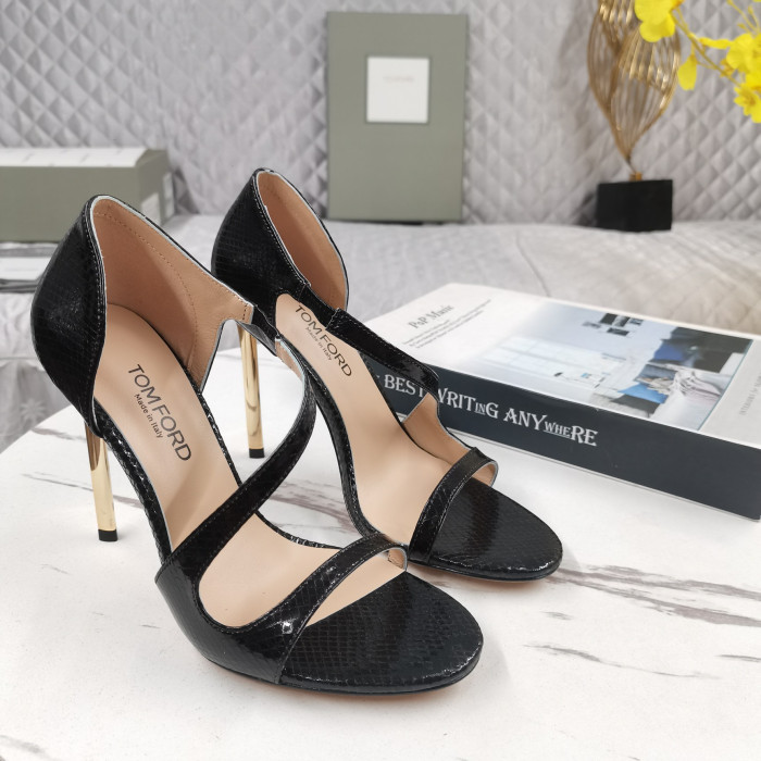 Tom Ford 10.5 cm di Serpente, Effetto Pelle con Tacco Alto Sandalo In Nero