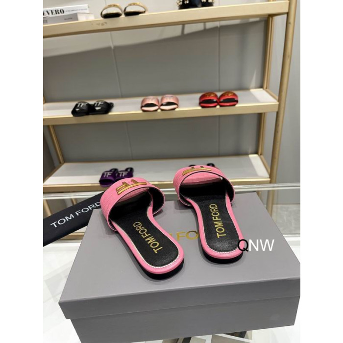 Tom Ford Coccodrillo TF Logo Diapositiva In Rosa
