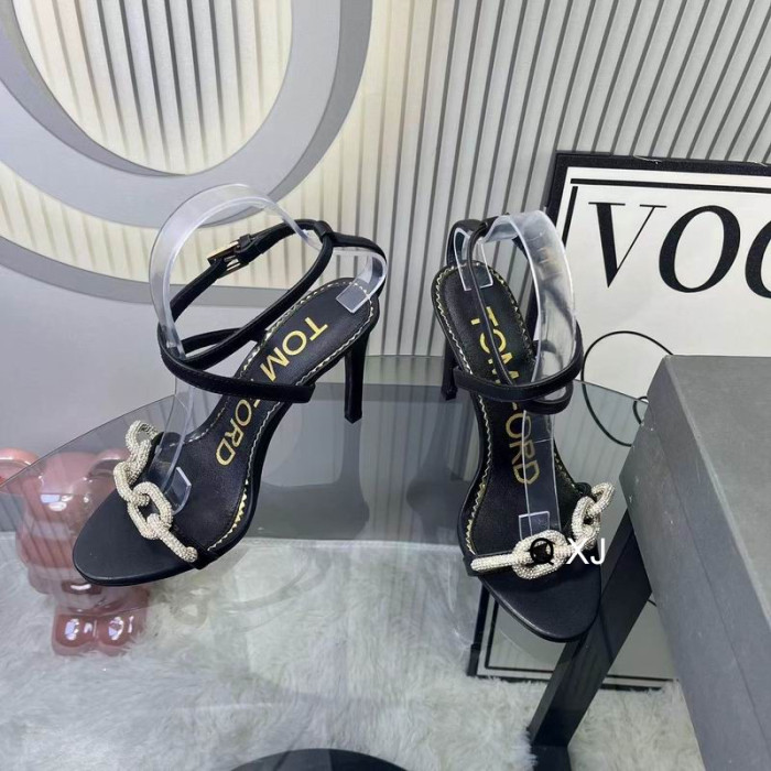 Tom Ford 10.5 cm Catena Sandali in Pelle In Nero