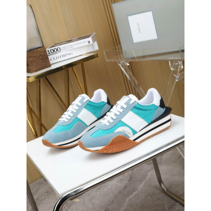 Tom Ford Camoscio Tessuto Tecnico James Sneaker In Blu 035