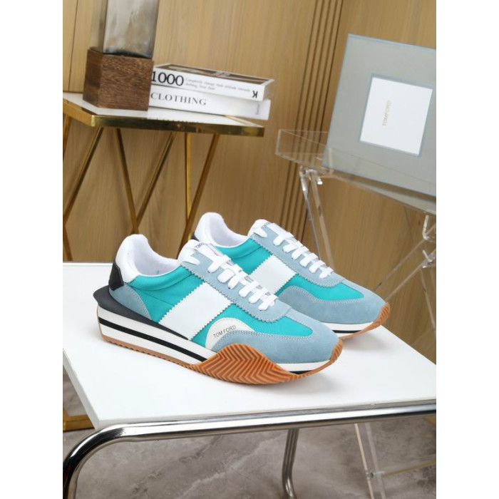Tom Ford Camoscio Tessuto Tecnico James Sneaker In Blu 035