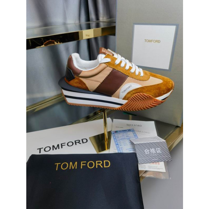 Tom Ford Camoscio Tessuto Tecnico James Sneaker Marrone 003