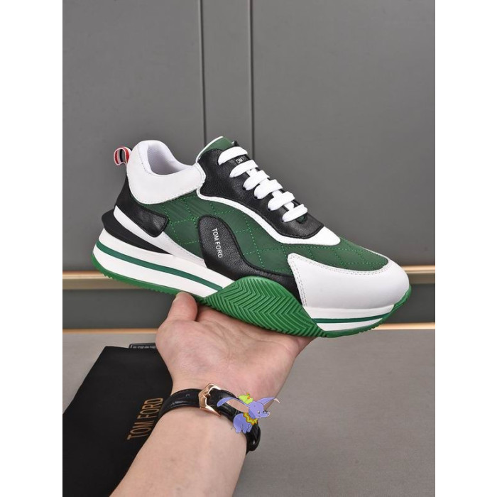 Tom Ford In Pelle, Low-Top Sneaker In Verde