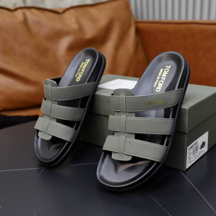 Tom Ford per Uomo in Pelle Infradito In Grey01