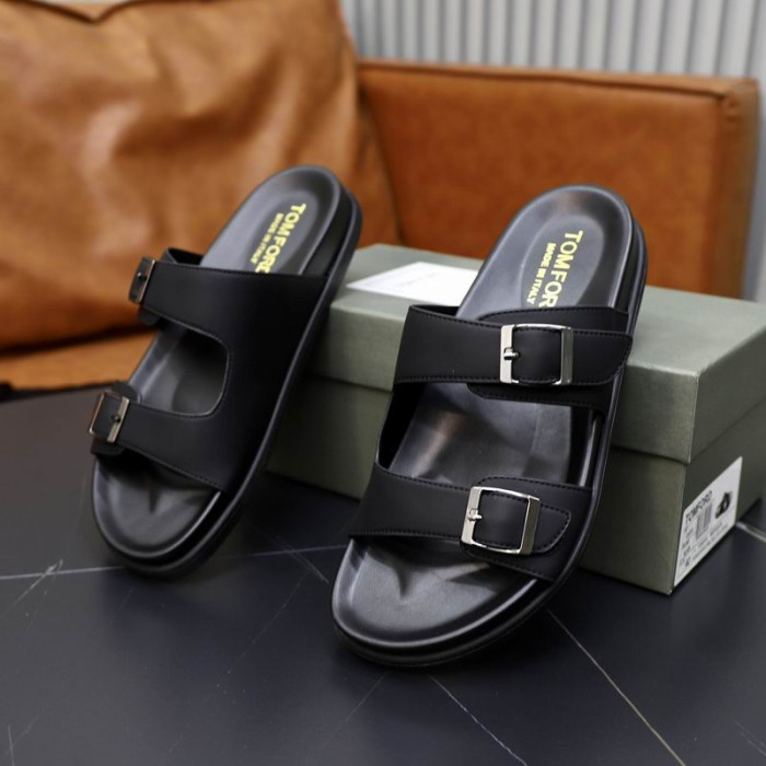 Tom Ford per Uomo in Pelle Infradito In Black01
