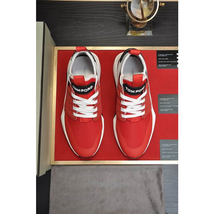 Tom Ford Maglia Di Nylon Jago Sneaker In Rosso