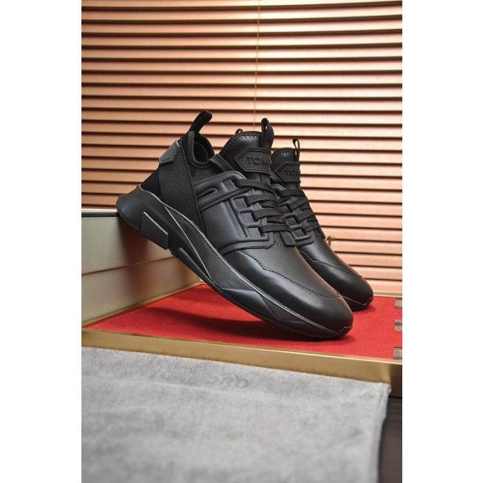 Tom Ford Pelle Jago Sneaker In Nero