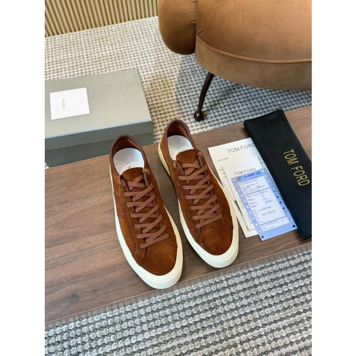 Tom Ford Camoscio Cambridge Sneakers In Marrone 008