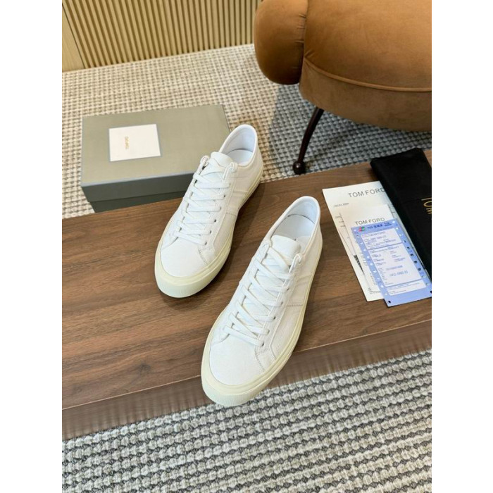 Tom Ford Camoscio Cambridge Sneakers In Bianco 009