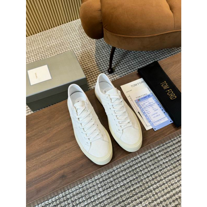 Tom Ford Camoscio Cambridge Sneakers In Bianco 009