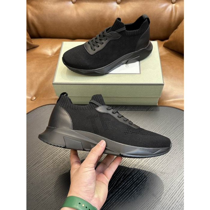 Tom Ford Mesh Lace-Up Sneakers Basse Nero