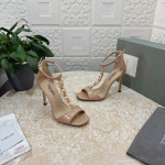Tom Ford 10.5 cm Catena T-Cinturino in Coccodrillo Goffrato Sandalo Nudo