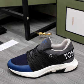 Tom Ford Maglia Di Nylon Lace Up Basso-Top Scarpe Da Ginnastica Nero/Blu