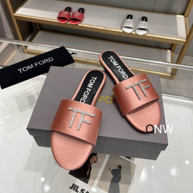 Tom Ford Pelle TF Logo Diapositiva In Arancione