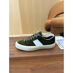 Tom Ford Camoscio Cambridge Scarpe Da Ginnastica Nel Verde Militare 017