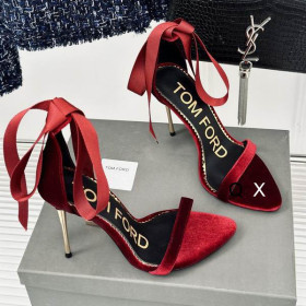 Tom Ford 10cm di Nastro di Seta Sandalo in Velluto In Claret