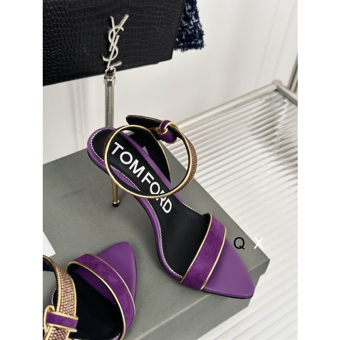 Tom Ford(トム-フォード10cmベルベットの非対称の結晶ダPurple07