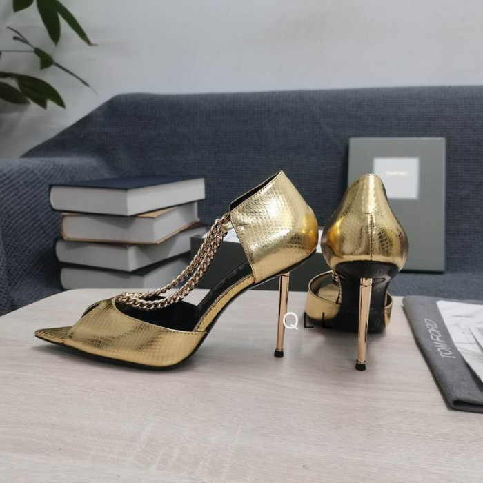 Tom Ford(トム-フォードスネーク印刷金属オトポンプにゴールド