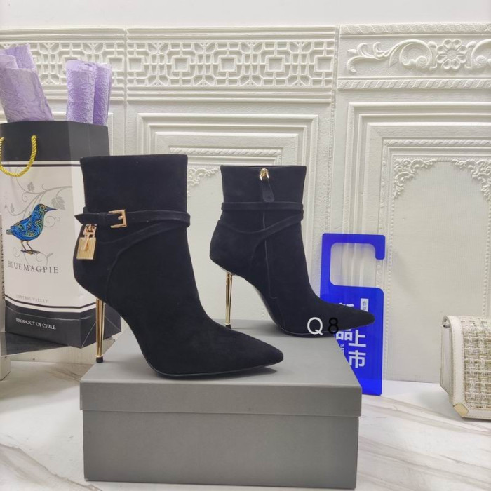 Tom Ford(トム-フォード10.5cm南京錠足首のブーツ黒