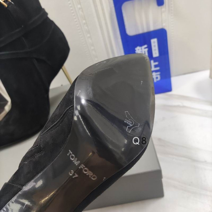 Tom Ford(トム-フォード10.5cm南京錠足首のブーツ黒