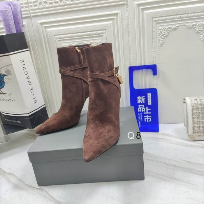 Tom Ford(トム-フォード10.5cm南京錠足首のブーツ茶色