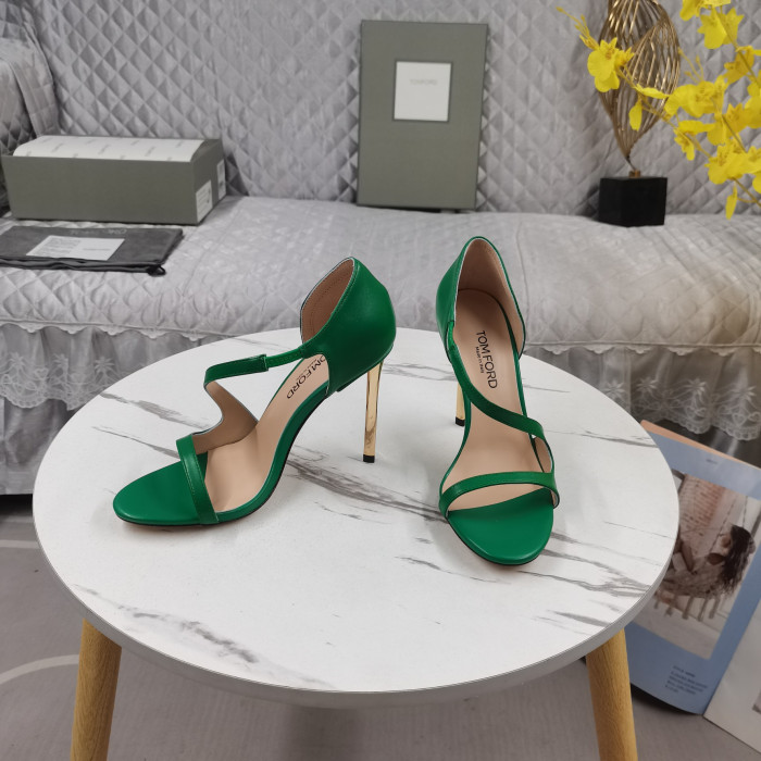 Tom Ford(トム-フォード10.5cm革サンダルグリーン