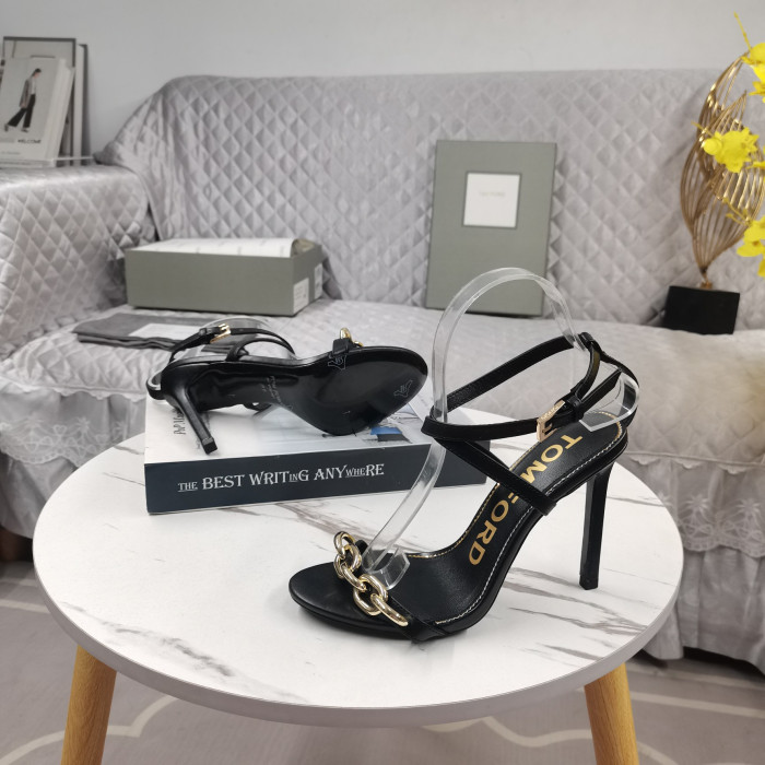 Tom Ford(トム-フォード10.5cm革製ゴールドチェーンダ黒