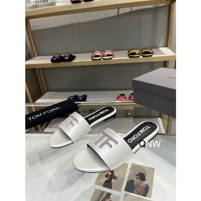 Tom Ford(トム-フォード革TFロゴのスライド白