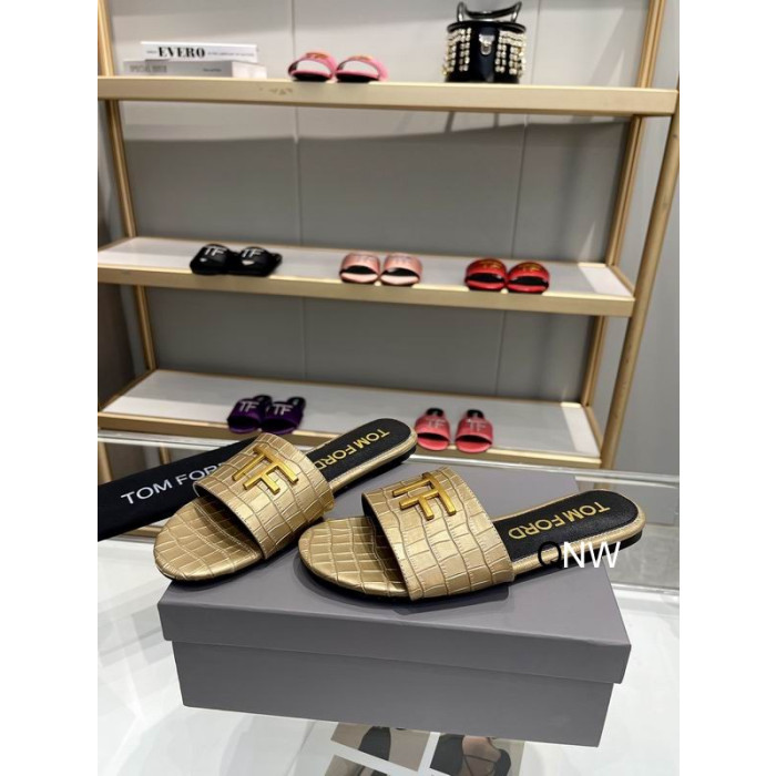 Tom Ford(トム-フォードワニTFロゴのスライド金