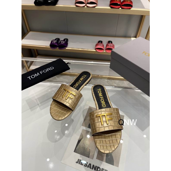 Tom Ford(トム-フォードワニTFロゴのスライド金