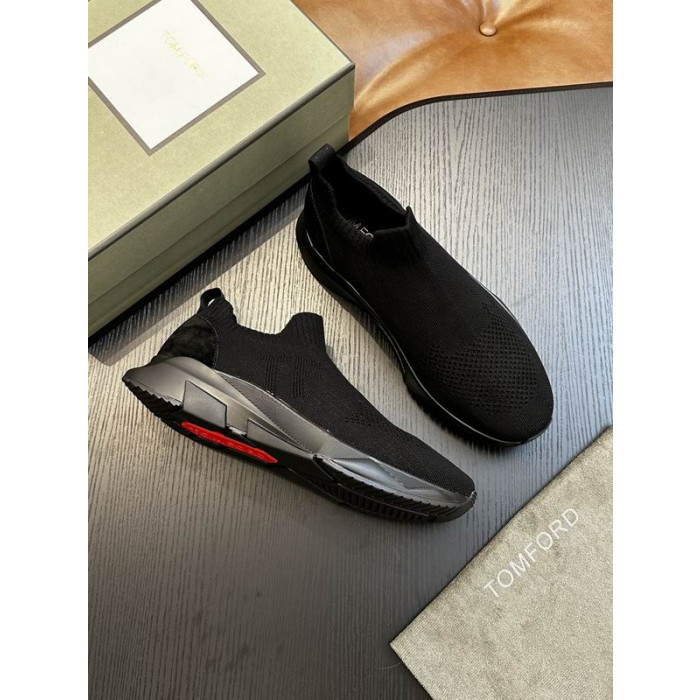 Tom Ford(トム-フォードメッシュの低いスニーカー黒