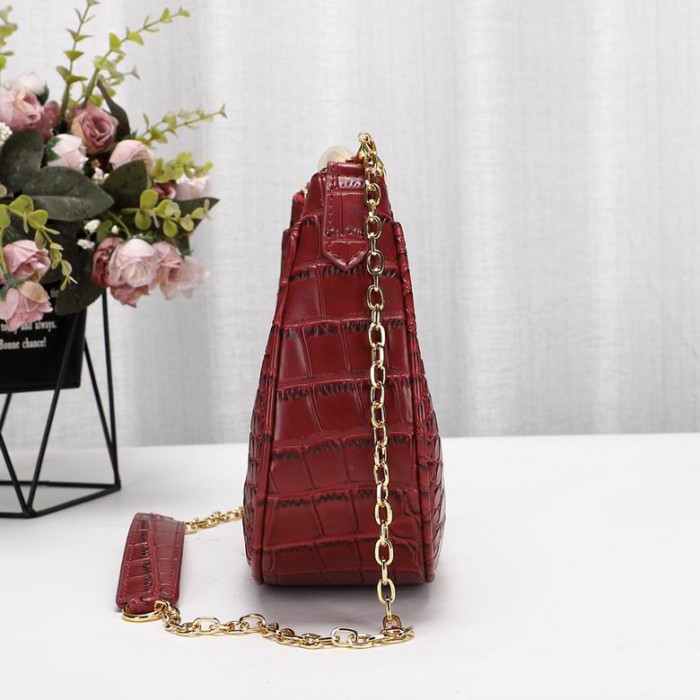 Tom Ford-Womens Mini Krokodille Mønster Skulder Bag In Red