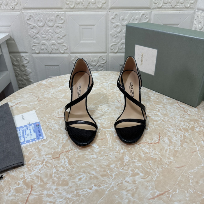 Tom Ford 10,5 cm Slangeskinn Høy Hæl Sandal I Svart
