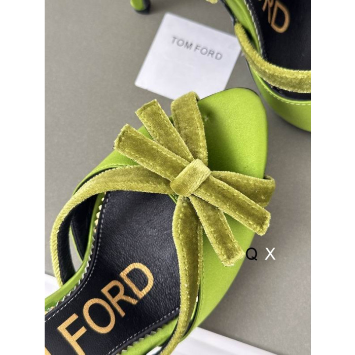 Tom Ford Fløyel Bue Sandal I Grønt